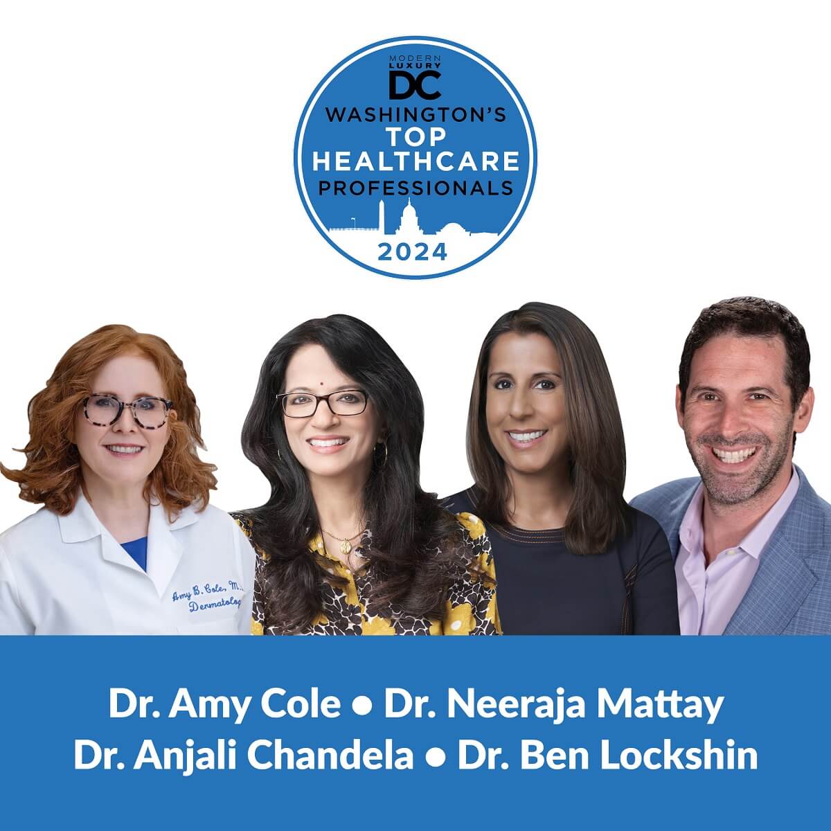 Anjali Chandela, MD, Neeraja Mattay, MD, Amy Cole, MD, and Ben Lockshin, MD recognized as Castle Connolly Top Doctors for 2024.